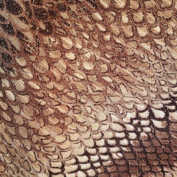 Sparkly Animal Print Dress w/Draped Neckline Sz S - Picture 5 of 6